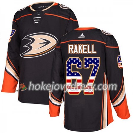 Pánské Hokejový Dres Anaheim Ducks Rickard Rakell 67 2017-2018 USA Flag Fashion Černá Adidas Authentic